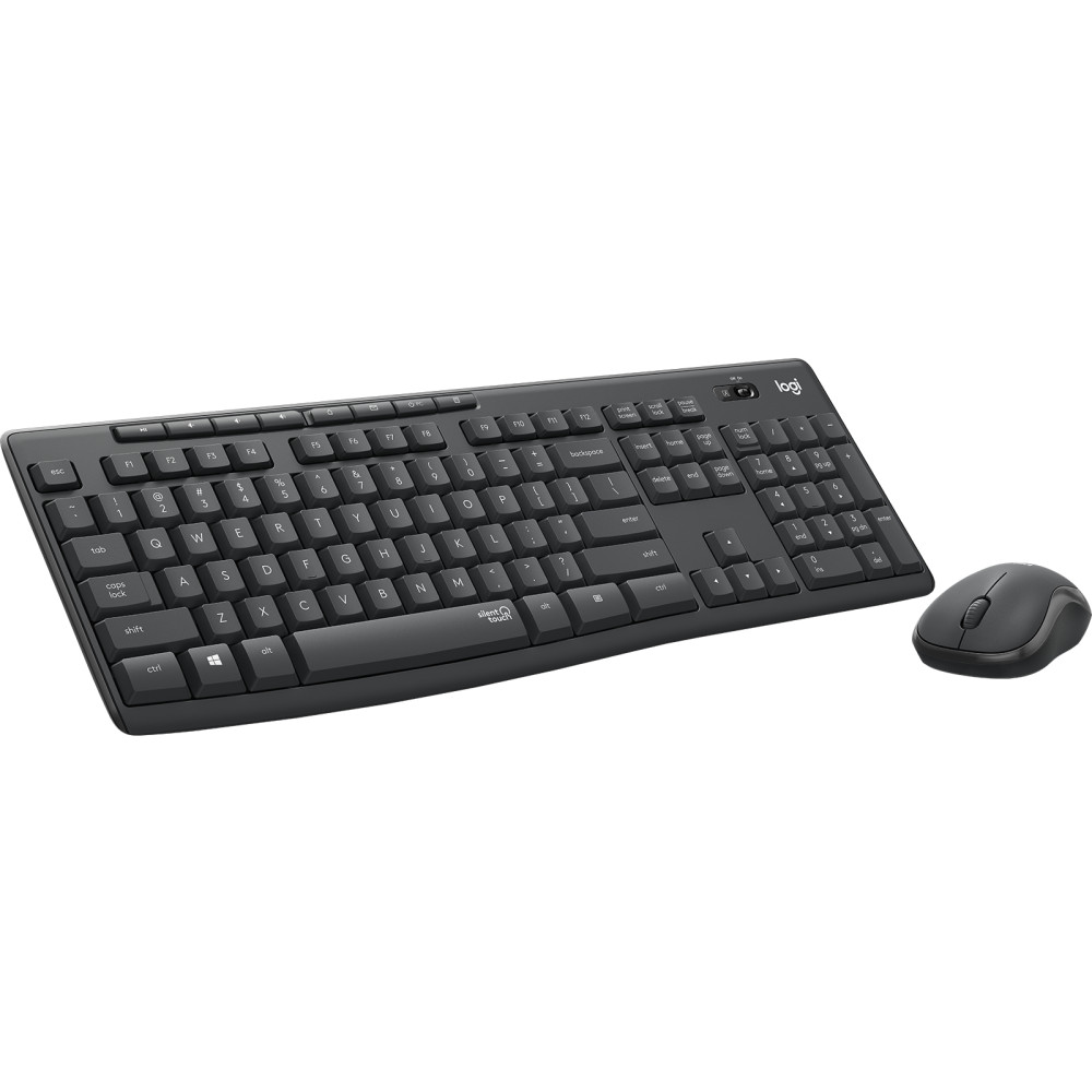 Produktbild för Logitech MK295 Silent Wireless Combo tangentbord Mus inkluderad USB QWERTY Nordic grafit
