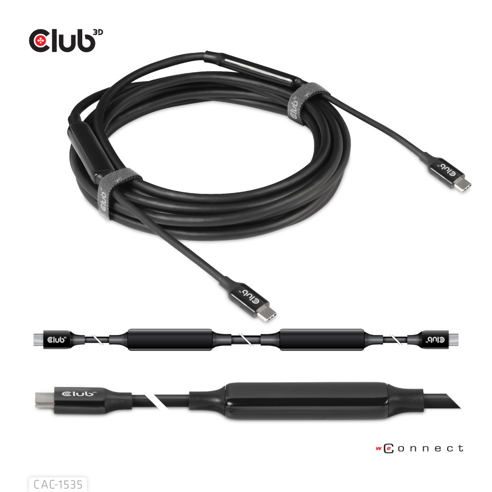 Produktbild för CLUB3D CAC-1535 USB-kablar 5 m USB 3.2 Gen 2 (3.1 Gen 2) USB C Svart