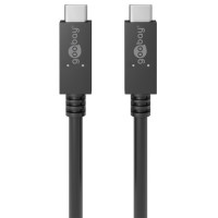 Miniatyr av produktbild för Goobay 49254 USB-kablar 1 m USB 3.2 Gen 2 (3.1 Gen 2) USB C Svart