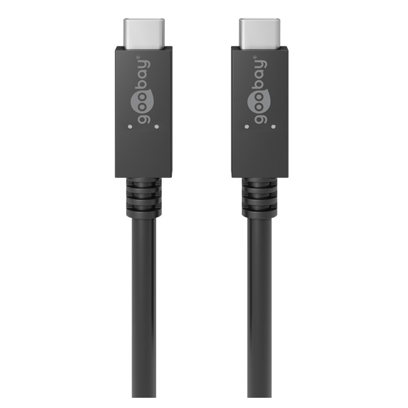 Produktbild för Goobay 49254 USB-kablar 1 m USB 3.2 Gen 2 (3.1 Gen 2) USB C Svart