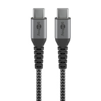 Produktbild för Goobay 49302 USB-kablar 1 m USB 2.0 USB C Grå, Silver