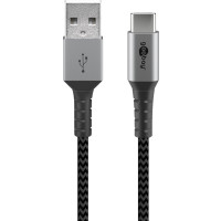 Miniatyr av produktbild för Goobay 49297 USB-kablar 2 m USB 2.0 USB C USB A Svart, Grå