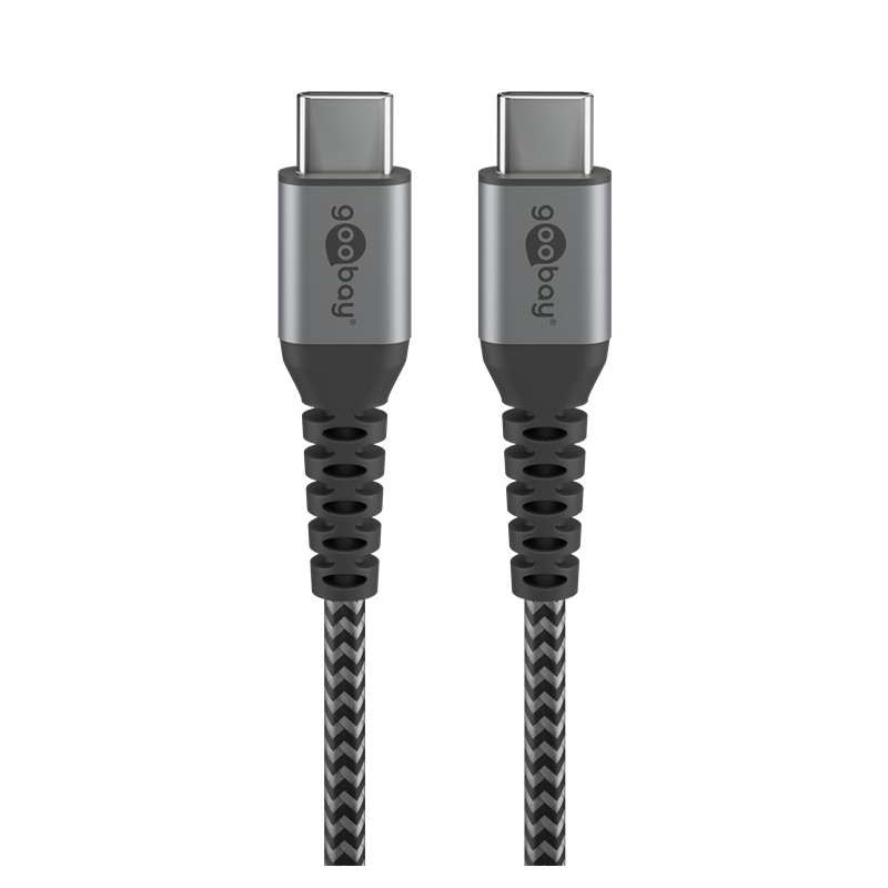Produktbild för Goobay 49301 USB-kablar 0,5 m USB 2.0 USB C Svart, Grå