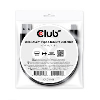 Produktbild för CLUB3D CAC-1408 USB-kablar 1 m USB 3.2 Gen 1 (3.1 Gen 1) USB A Micro-USB B Svart
