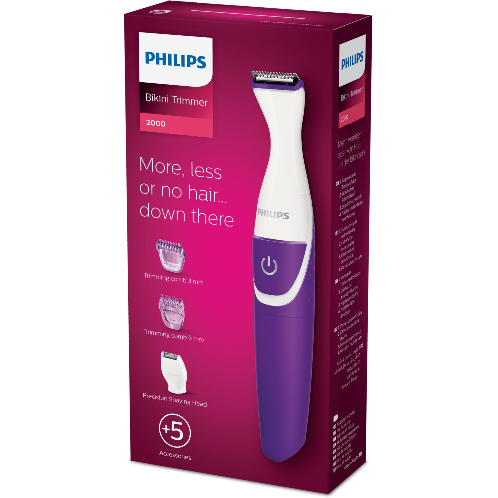 Produktbild för Philips Essential BRT383/15 bikinitrimmer Våt och torr Violett, Vit
