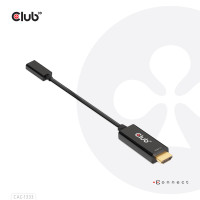 Produktbild för CLUB3D CAC-1333 videokabeladapter 0,22 m HDMI Typ A (standard) USB Type-C Svart