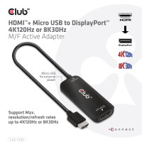 Produktbild för CLUB3D CAC-1335 videokabeladapter 1 m HDMI + USB DisplayPort