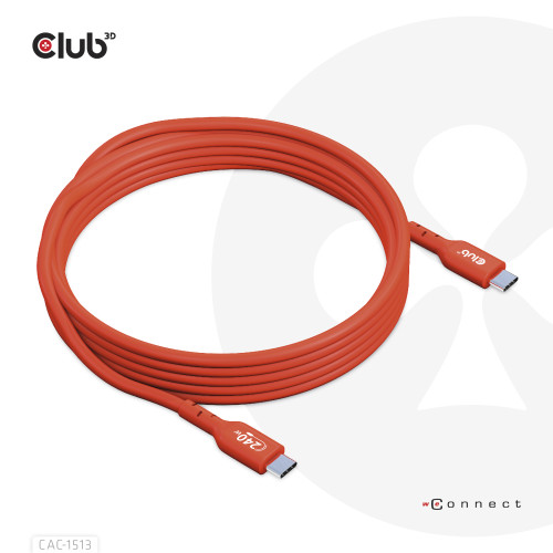 Club 3D CLUB3D CAC-1513 USB-kablar 3 m USB 2.0 USB C Orange
