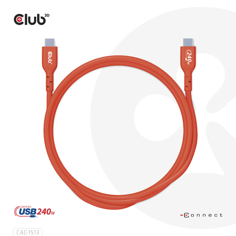 Produktbild för CLUB3D CAC-1513 USB-kablar 3 m USB 2.0 USB C Orange