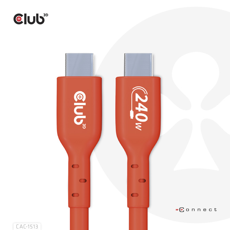 Produktbild för CLUB3D CAC-1513 USB-kablar 3 m USB 2.0 USB C Orange