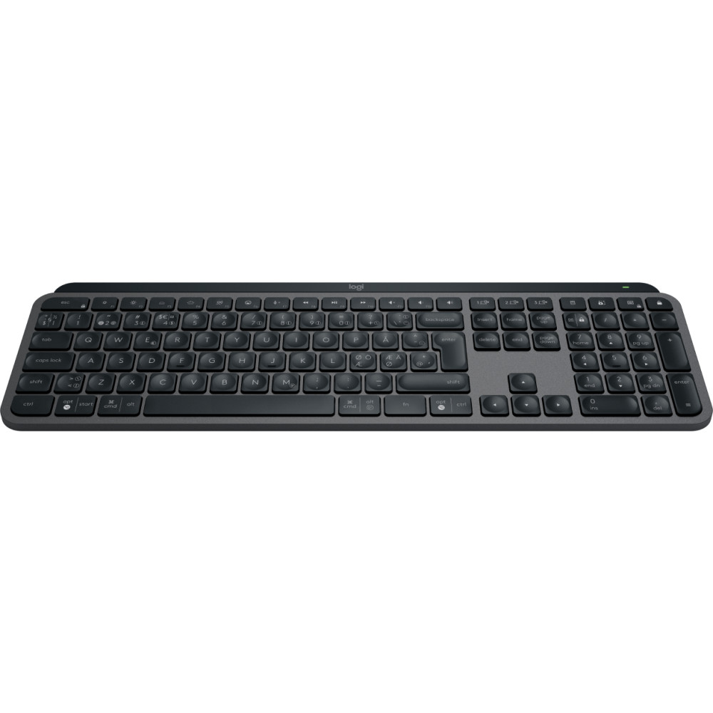 Produktbild för Logitech MX Keys S tangentbord Trådlös RF + Bluetooth QWERTY Dansk, Finsk, Norsk, Svensk grafit