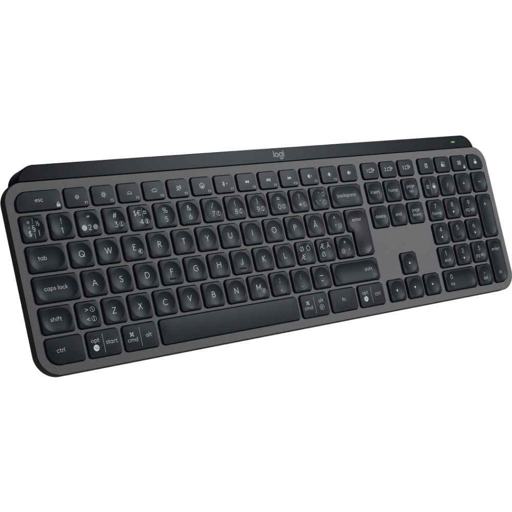 Produktbild för Logitech MX Keys S tangentbord Trådlös RF + Bluetooth QWERTY Dansk, Finsk, Norsk, Svensk grafit