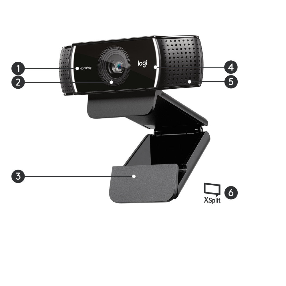 Produktbild för Logitech C922 Pro Stream webbkameror 1920 x 1080 pixlar USB Svart
