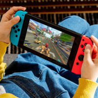 Produktbild för Nintendo Switch with Neon Blue and Neon Red Joy-Con - Spelkonsol - svart, neonröd, neonblå