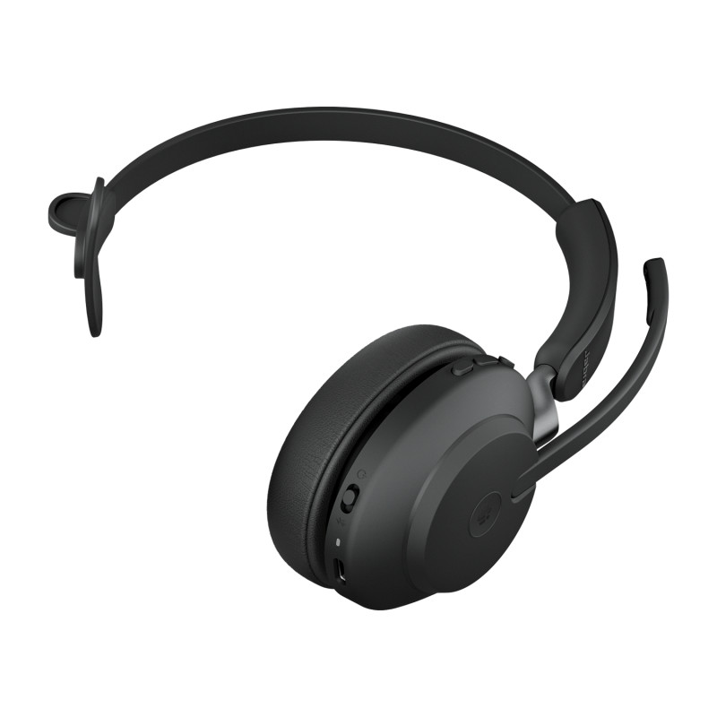 Produktbild för Jabra Evolve2 65, MS Mono Headset Trådlös Huvudband Kontor/callcenter USB Type-A Bluetooth Svart