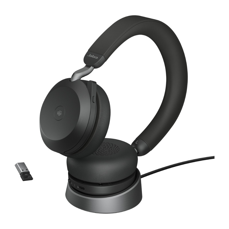 Produktbild för Jabra Evolve2 75 Headset Trådlös Huvudband Kontor/callcenter Bluetooth Laddningsställ Svart
