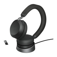 Miniatyr av produktbild för Jabra Evolve2 75 Headset Kabel & Trådlös Huvudband Kontor/callcenter Bluetooth Laddningsställ Svart