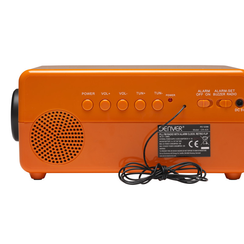 Produktbild för Denver CR-425 radioapparater Klockradio Analog och digital Orange