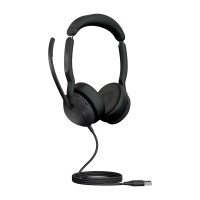 Produktbild för Jabra Evolve2 50 Headset Kabel Huvudband Kontor/callcenter USB Type-A Svart