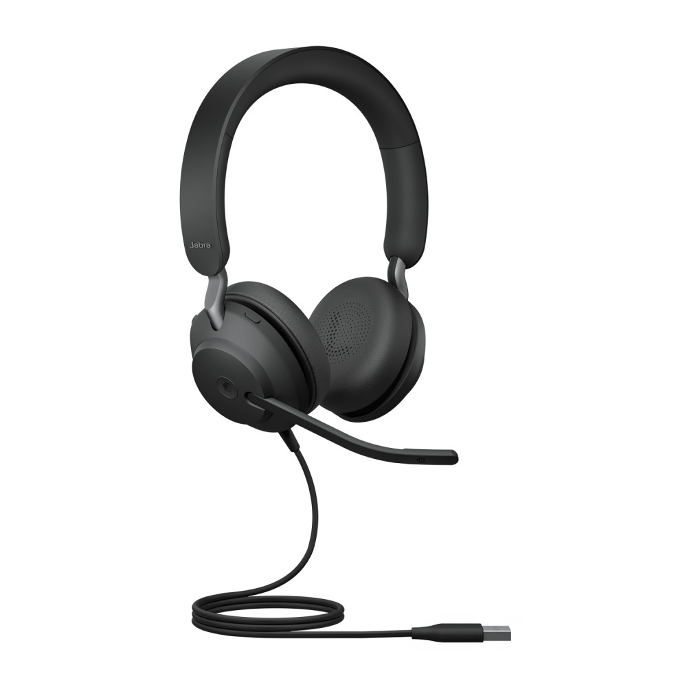 Produktbild för Jabra Evolve2 40 SE Headset Kabel Huvudband Samtal/musik USB Type-A Svart