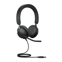 Produktbild för Jabra Evolve2 40 SE Headset Kabel Huvudband Samtal/musik USB Type-A Svart