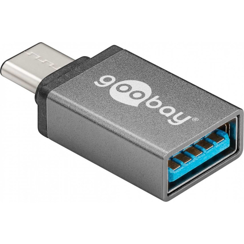 Produktbild för Goobay 56621 kabelomvandlare (hane/hona) USB-C USB 3.0 female (Type A) Grå