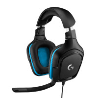 Produktbild för Logitech G G432 Headset Kabel Huvudband Spela Svart, Blå
