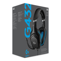 Produktbild för Logitech G G432 Headset Kabel Huvudband Spela Svart, Blå
