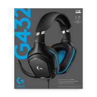 Produktbild för Logitech G G432 Headset Kabel Huvudband Spela Svart, Blå