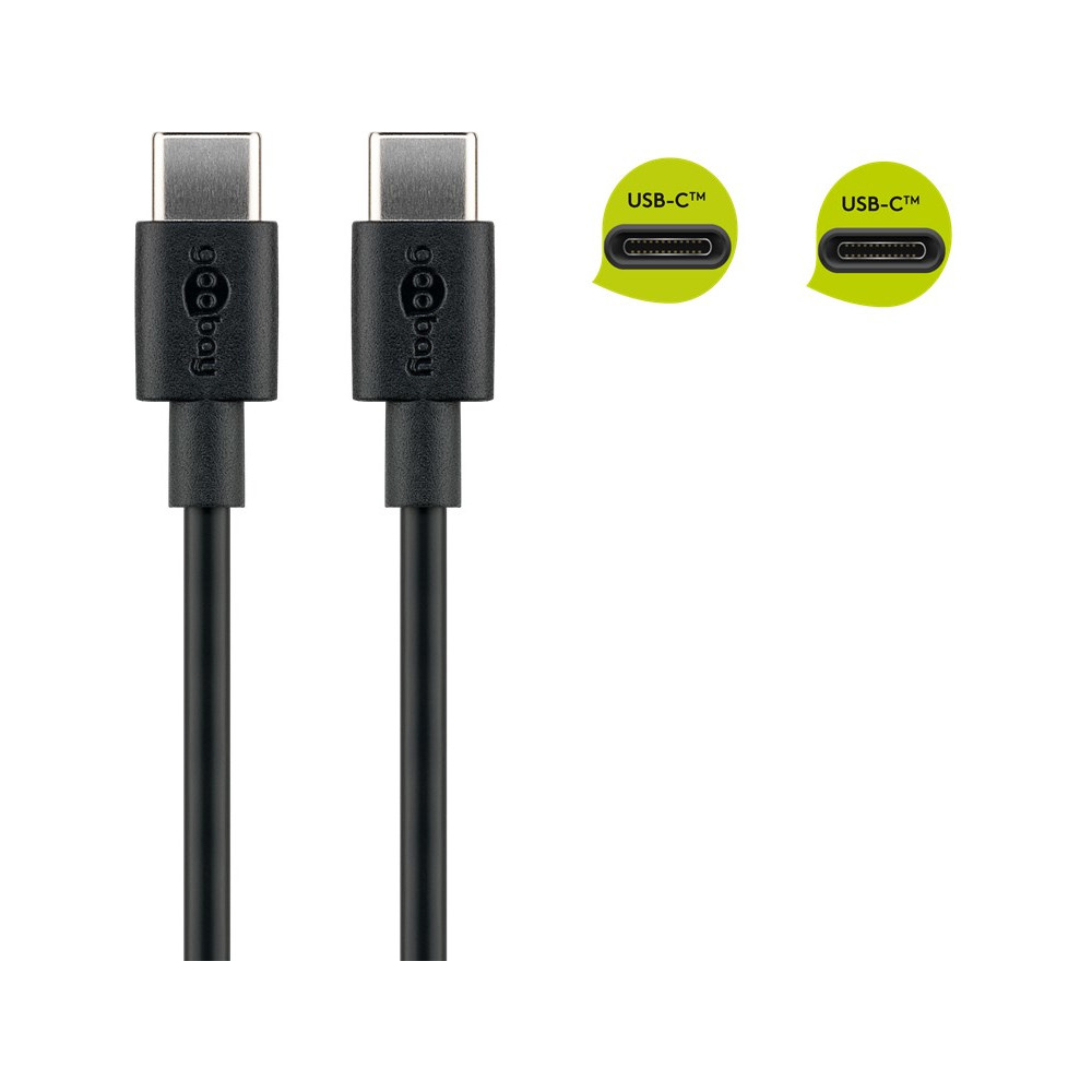 Produktbild för Goobay 51243 USB-kablar 2 m USB 2.0 USB C Svart