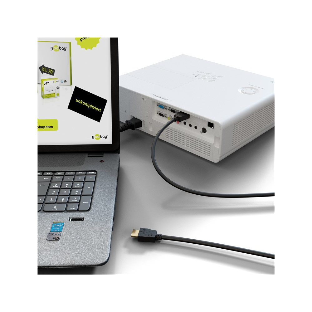 Produktbild för Goobay 61160 HDMI-kabel 3 m HDMI Typ A (standard) Svart