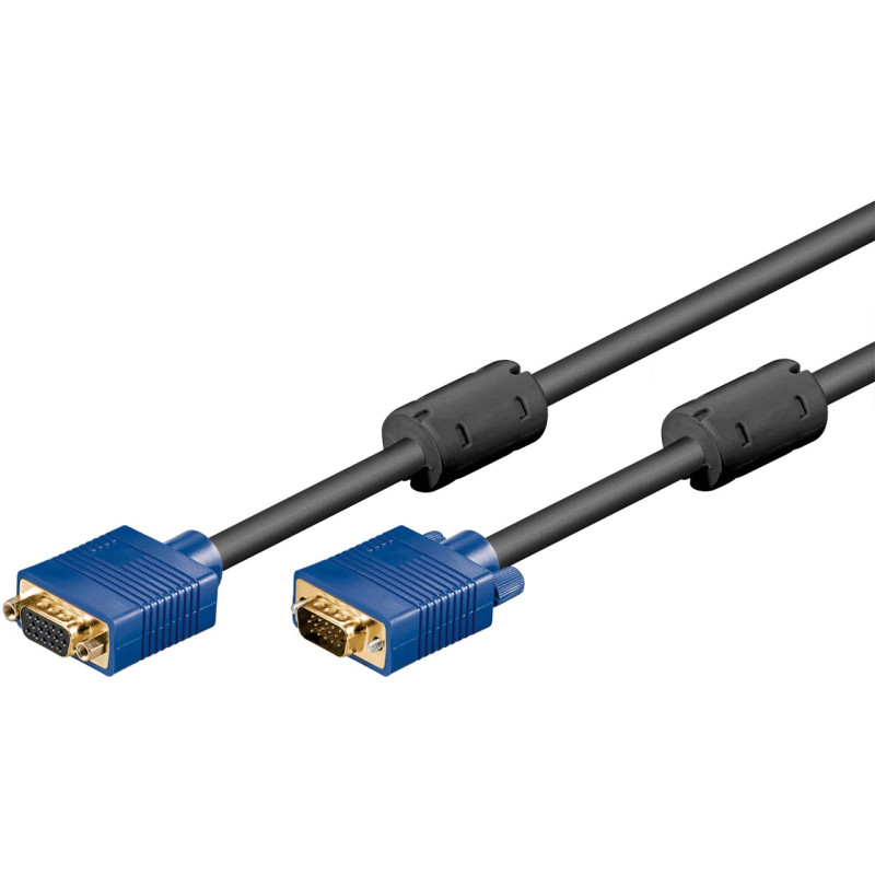 Produktbild för Goobay 93613 VGA-kabel 1,8 m VGA (D-Sub) Svart, Blå