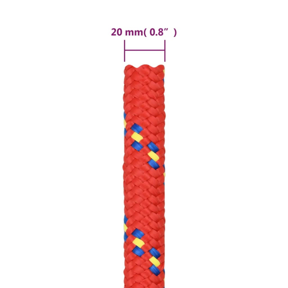 Produktbild för Båtlina röd 20 mm 25 m polypropen