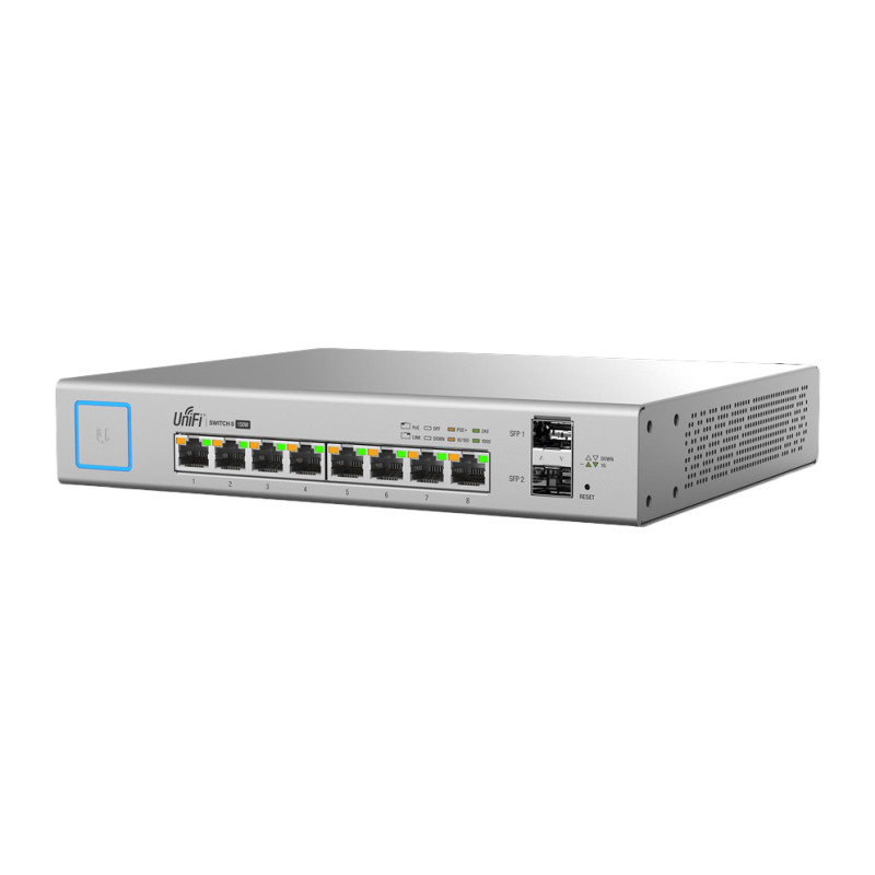 Produktbild för Ubiquiti UniFi US-8-150W nätverksswitchar hanterad Gigabit Ethernet (10/100/1000) Strömförsörjning via Ethernet (PoE) stöd Vit