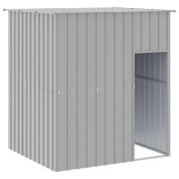 Miniatyr av produktbild för Hundkoja med tak ljusgrå 165x153x181 cm galvaniserat stål