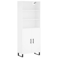 Produktbild för Högskåp vit 69,5x34x180 cm konstruerat trä