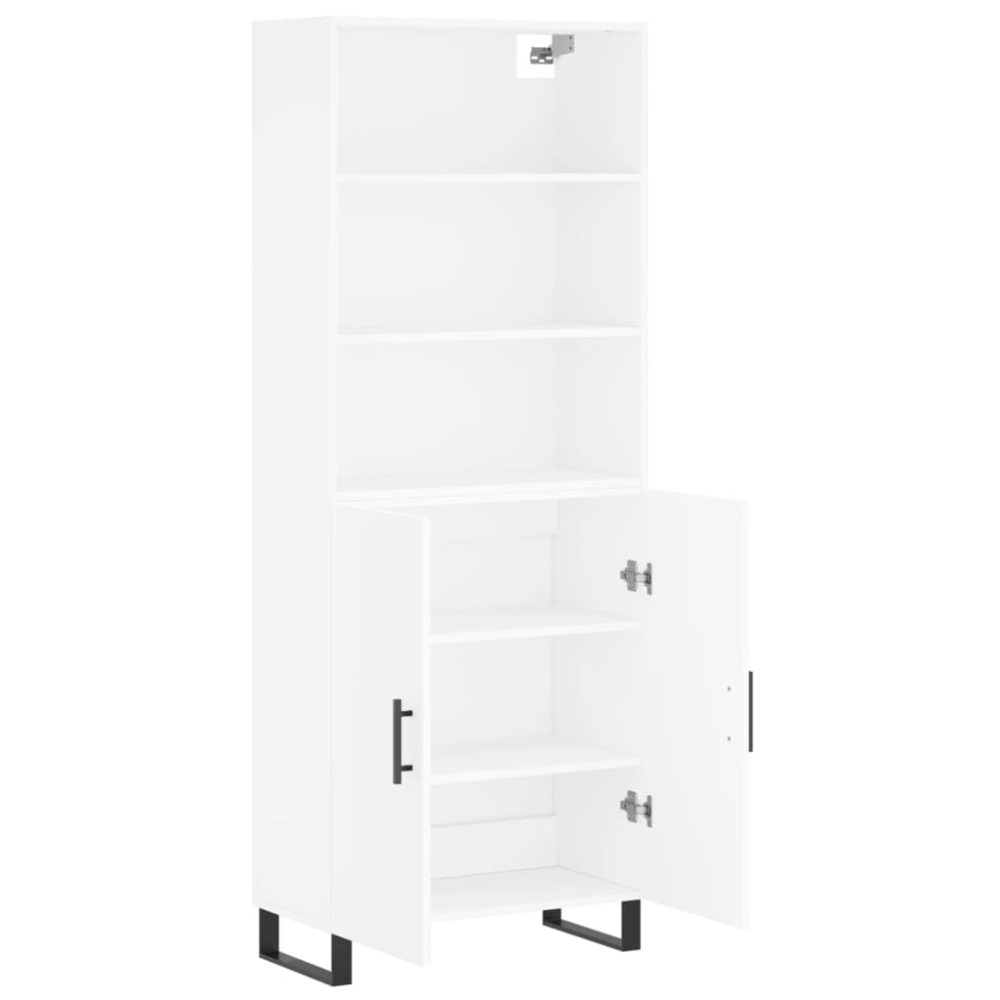 Produktbild för Högskåp vit 69,5x34x180 cm konstruerat trä