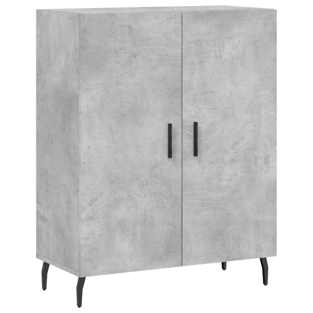 Produktbild för Högskåp betonggrå 69,5x34x180 cm konstruerat trä