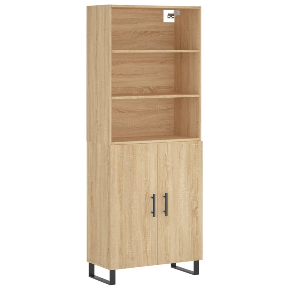 Produktbild för Högskåp sonoma-ek 69,5x34x180 cm konstruerat trä