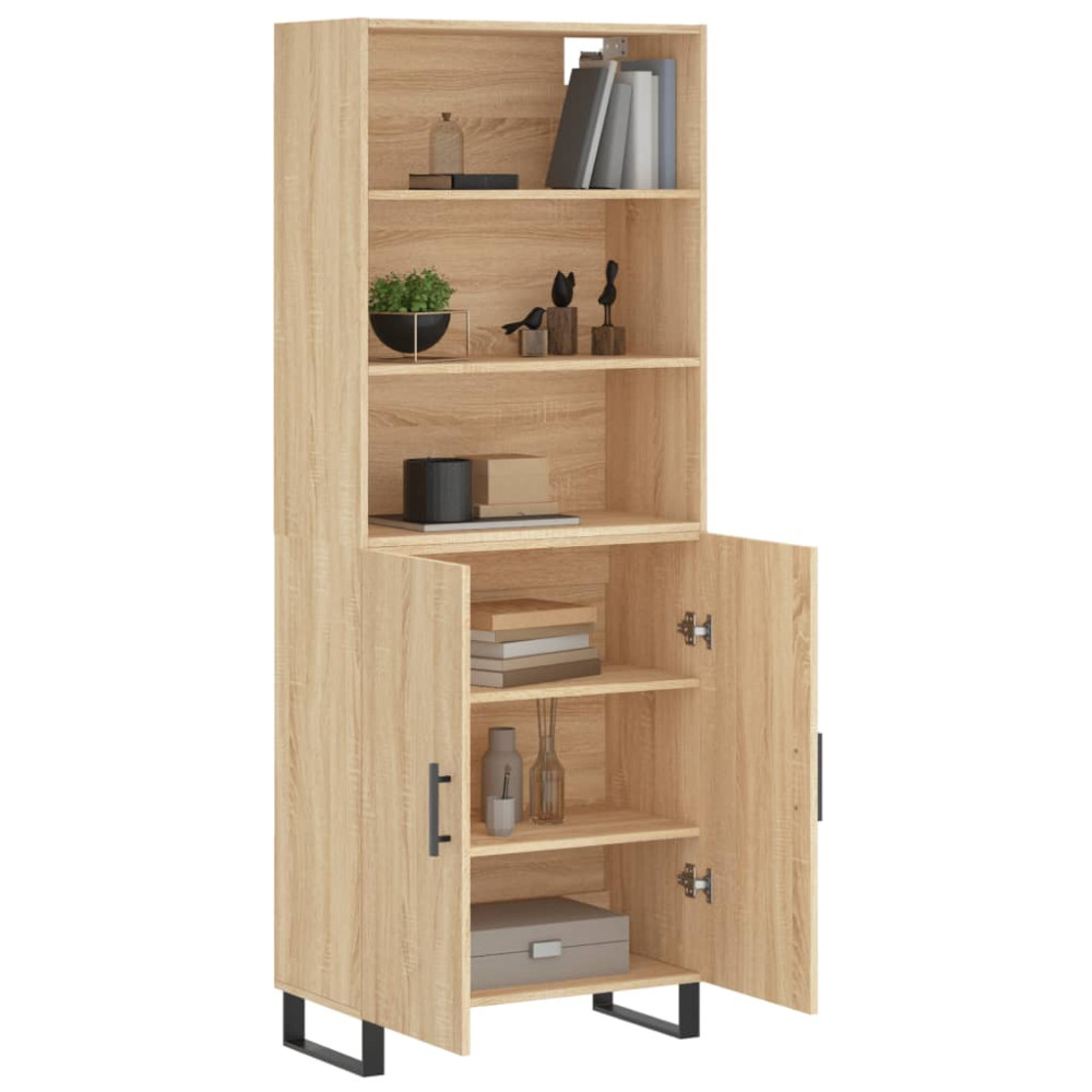 Produktbild för Högskåp sonoma-ek 69,5x34x180 cm konstruerat trä