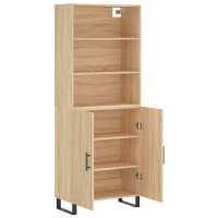Produktbild för Högskåp sonoma-ek 69,5x34x180 cm konstruerat trä