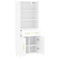 Produktbild för Högskåp vit 69,5x34x180 cm konstruerat trä