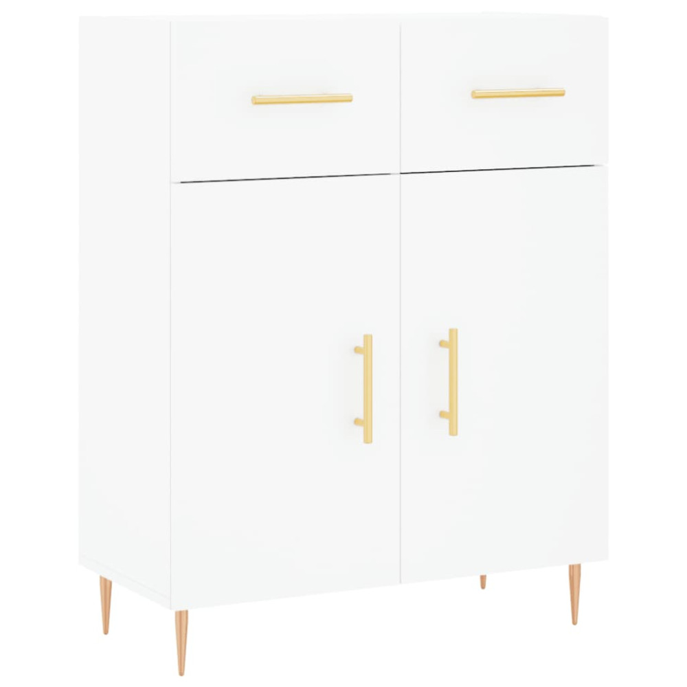 Produktbild för Högskåp vit 69,5x34x180 cm konstruerat trä