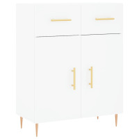 Produktbild för Högskåp vit 69,5x34x180 cm konstruerat trä