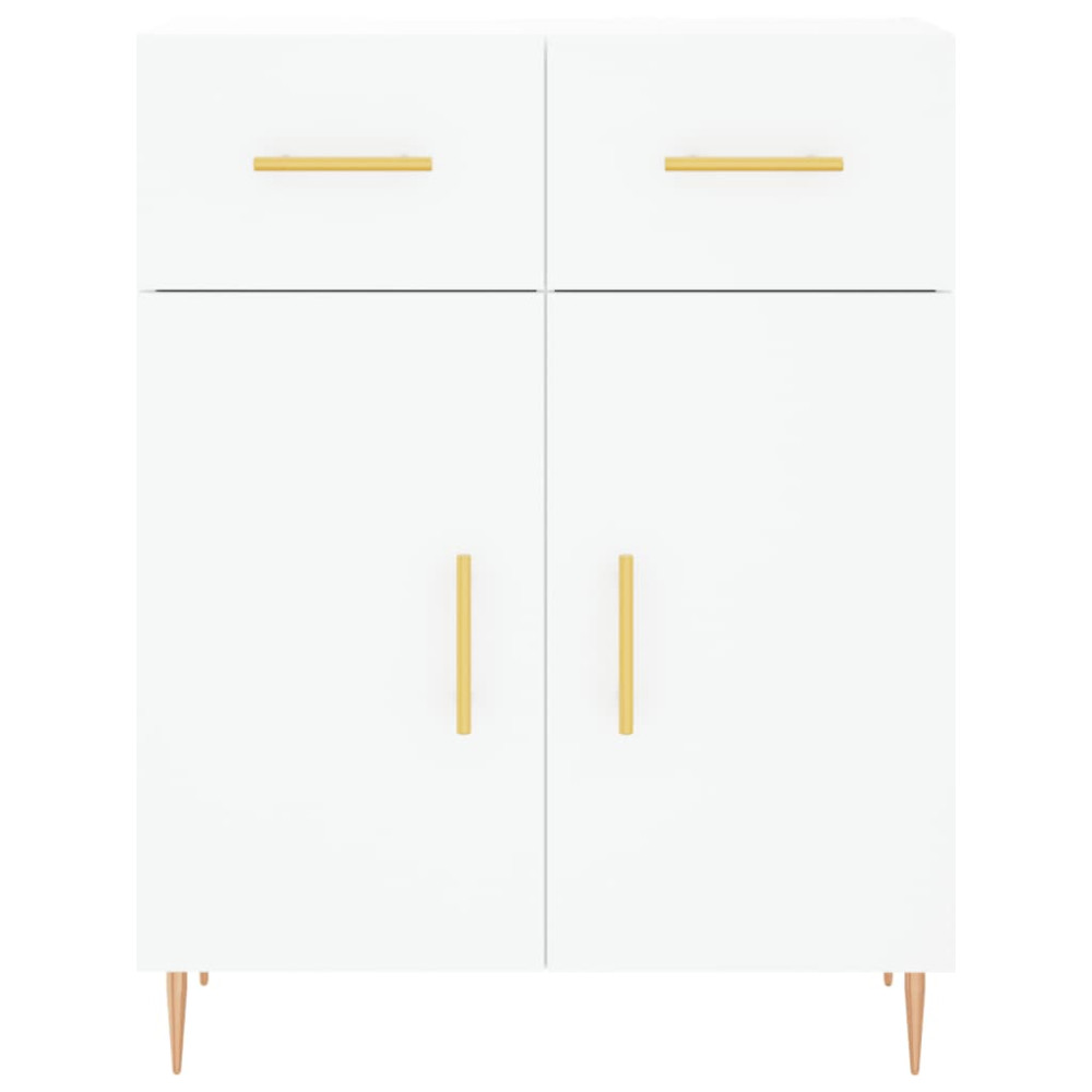 Produktbild för Högskåp vit 69,5x34x180 cm konstruerat trä