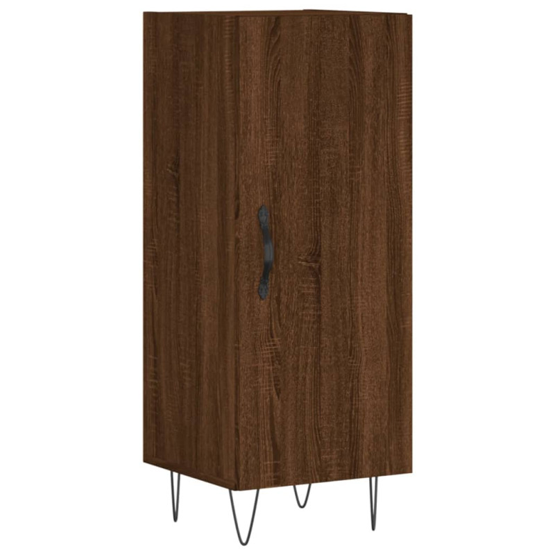 Produktbild för Högskåp brun ek 34,5x34x180 cm konstruerat trä