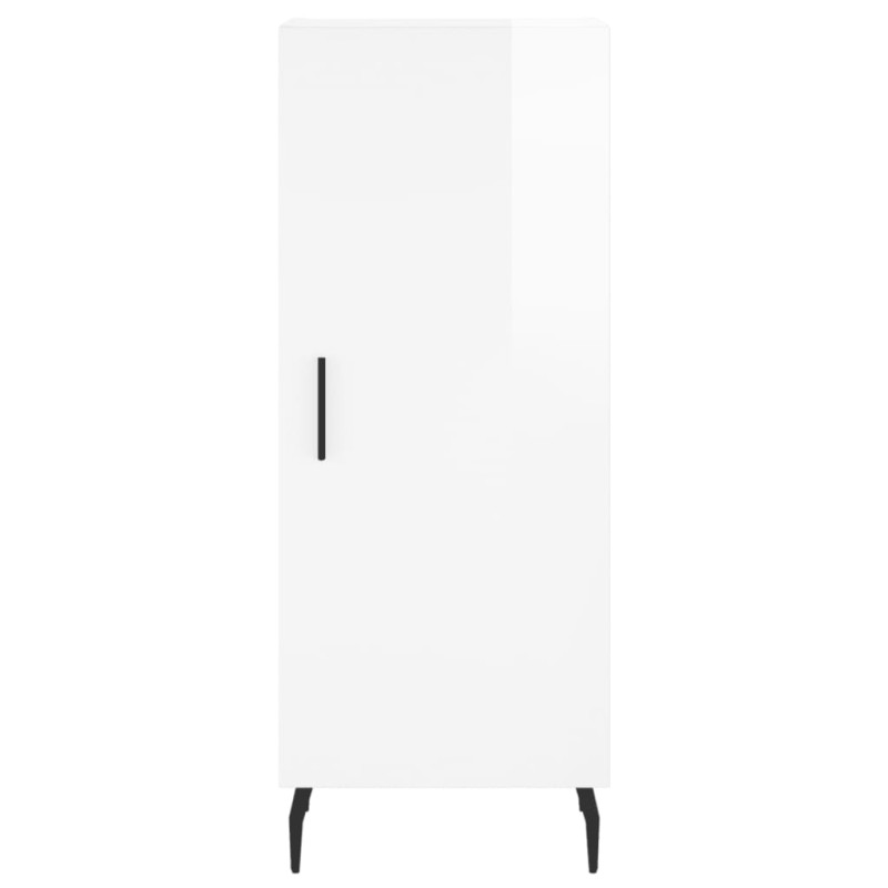 Produktbild för Högskåp vit högglans 34,5x34x180 cm konstruerat trä