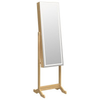 Produktbild för Spegelsmyckesskåp med LED-lampor fristående