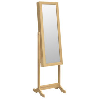Produktbild för Spegelsmyckesskåp med LED-lampor fristående