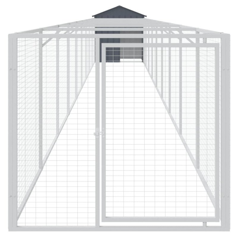 Produktbild för Hundkoja med tak antracit 117x1017x123 cm galvaniserat stål